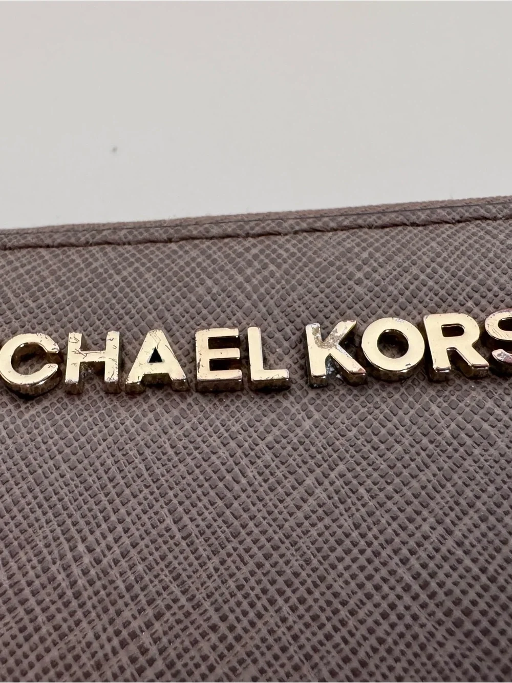 Michael Kors Jet Set Travel Saffiano Leather Zip Around Continental Wallet Taupe